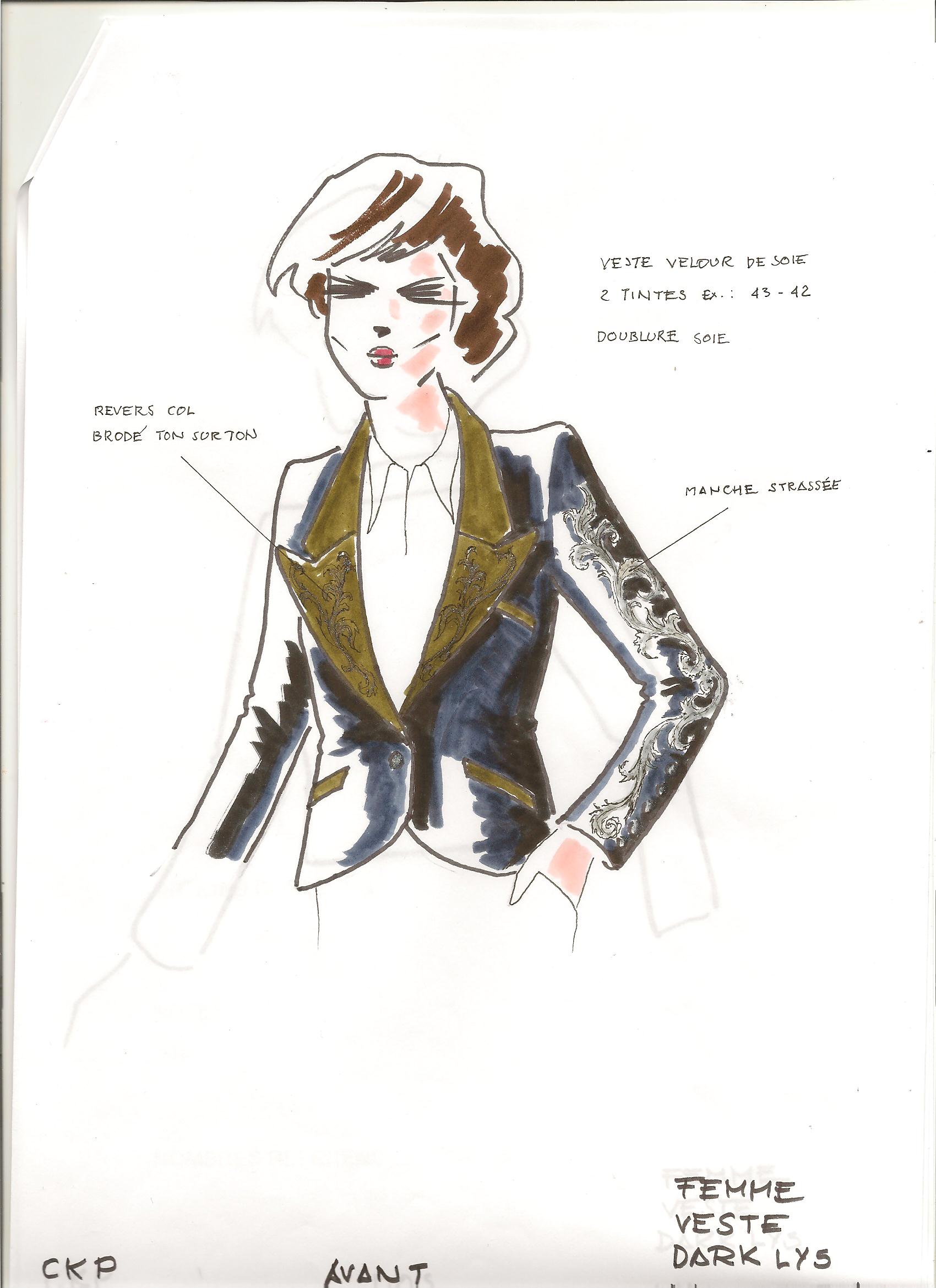Men’s dark Fleur-de-Lys jacket study
