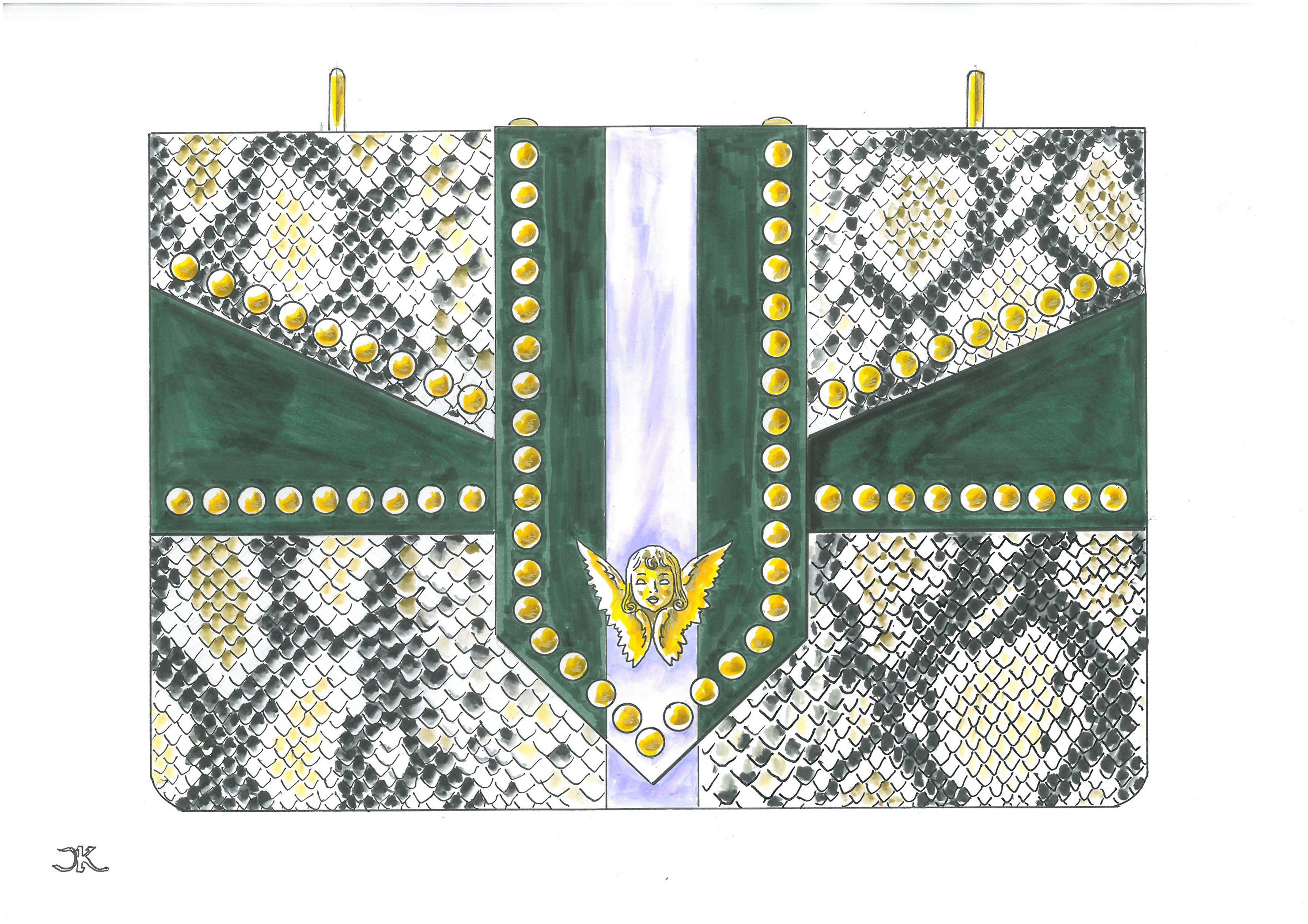 Original Charles King Angel handbag design study