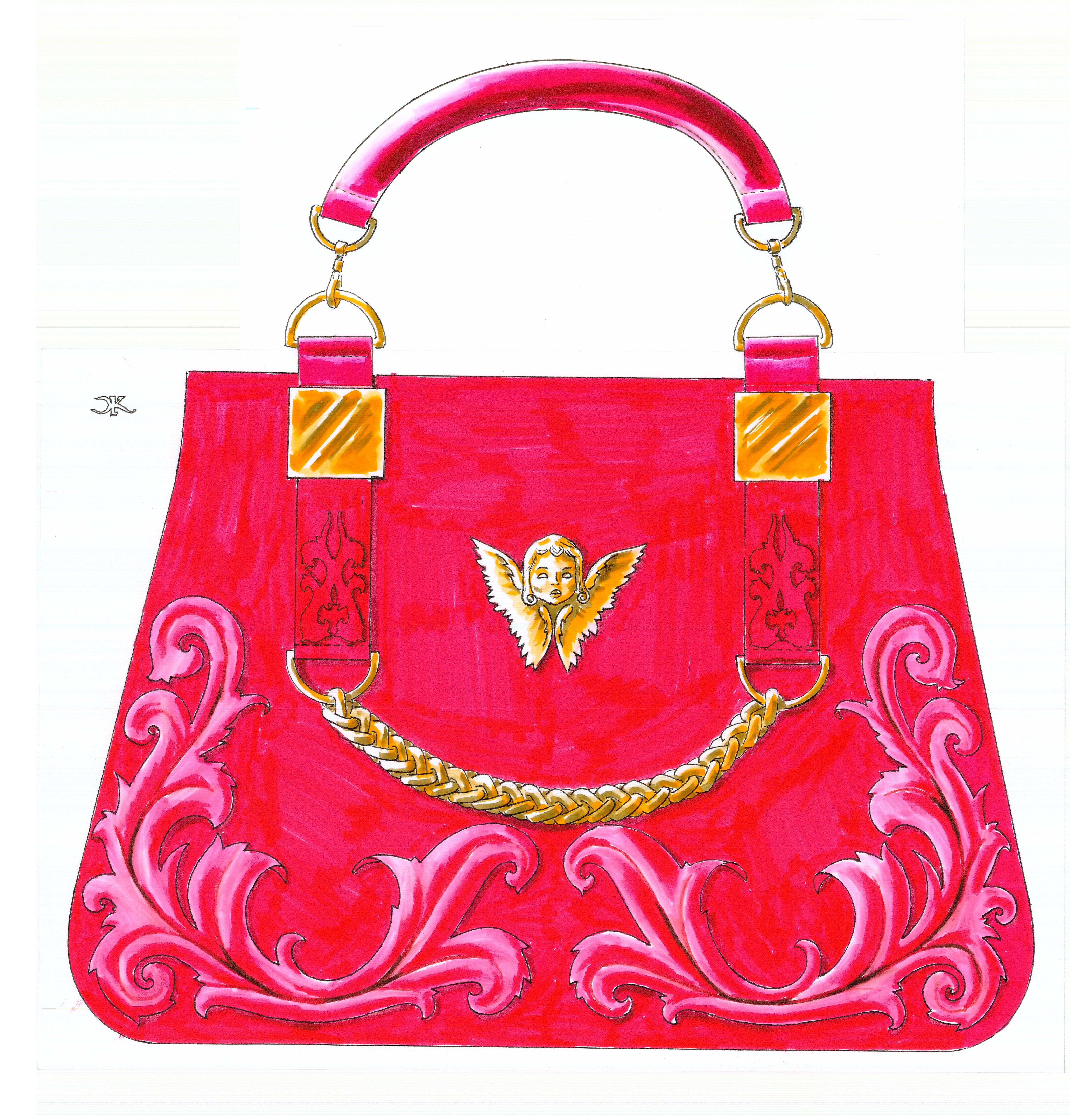 Original Charles King Baroque tote design study