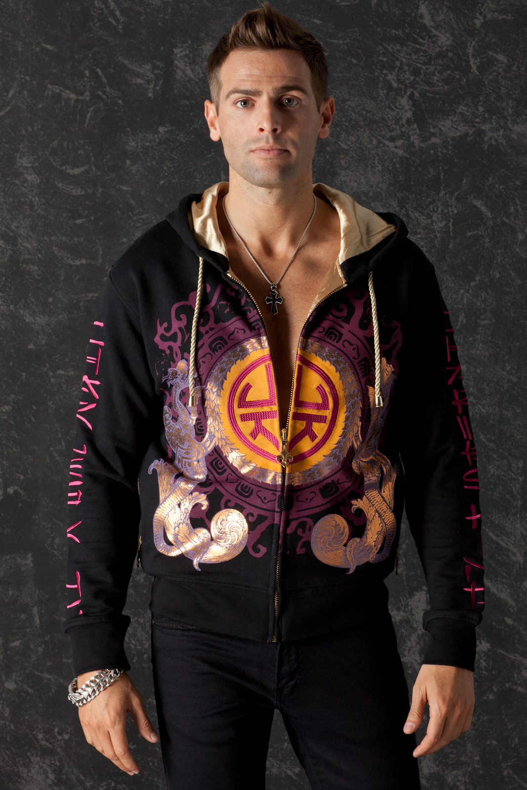 Hoodie Chinese Dragons, front view