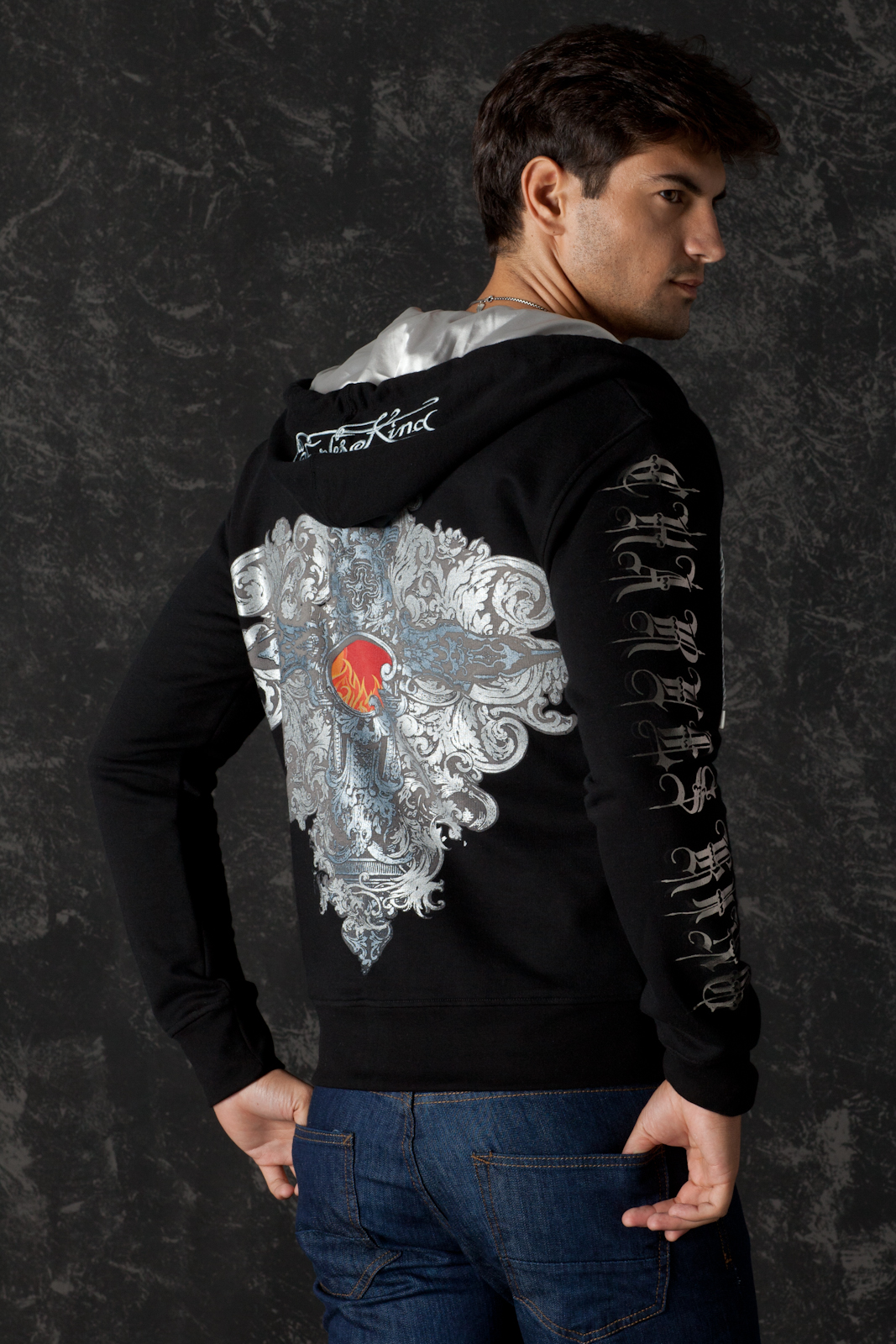 Hoodie Gothic Cross, back view
